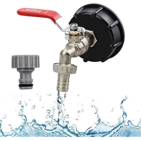 Ibc-adapter – 1000-liter-tankhahn – Messing – Abnehmbarer Anschluss – Kompatibel Mit Standardbehältern