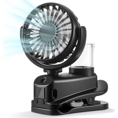 Ventilator – Mini-tragbarer Ventilator – 4 Geschwindigkeitsstufen – Wiederaufladbar – Mit Clip