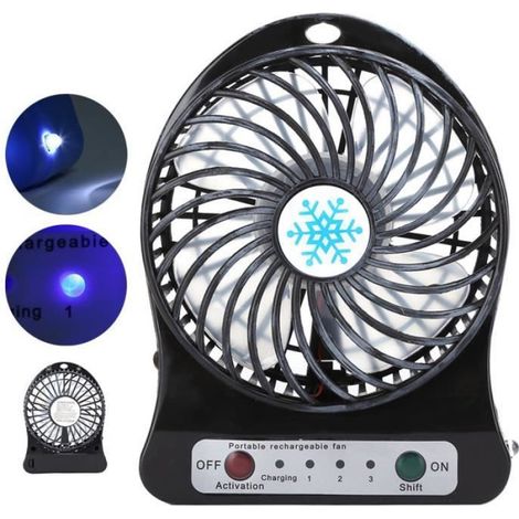 Mini-tischventilator – Tragbar – Usb-betrieben – 3 Geschwindigkeitsstufen – Geräuschpegel: 60 Db