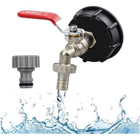 1000-liter-tankhahn, 1000-liter-regenwassersammelbehälter, Ibc-tankadapter, 1/2"-gewindeanschluss, Adapterkappe