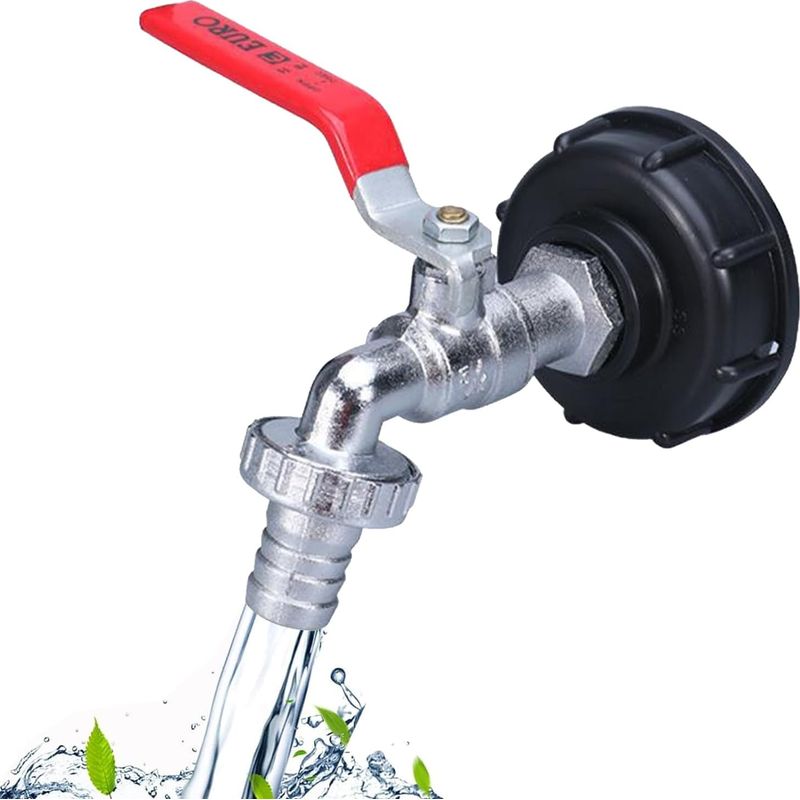 1000-liter-tankhahn S60x6,3/4" Ibc-anschluss Für 1000 Liter Regenwasser Mit Schlauch Und Adapter. 1000-liter-gartenventil, Ablauftankadapter Für -