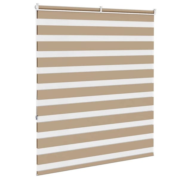 vidaXL Doppelrollo Sandbraun 135x150 cm Stoffbreite 130,9 cm Polyester 4014554