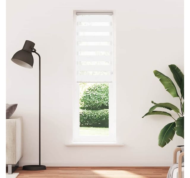 vidaXL Doppelrollo Weiß 55x200 cm Stoffbreite 50,9 cm Polyester 4014772