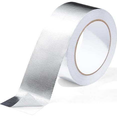 Ccykxa 50 Mm X 20 M Aluminium-klebeband, Silbernes Dichtungsband Für Rohrleitungen – Glasfaser-wärmedämmung – Für Rohre Und Autos