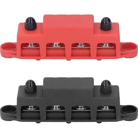 Ccykxa2 Parts M8 48v 250a Sammelschiene Mit 4 Roten Und Schwarzen Messinganschlüssen Für Autos, Wohnmobile Und Boote