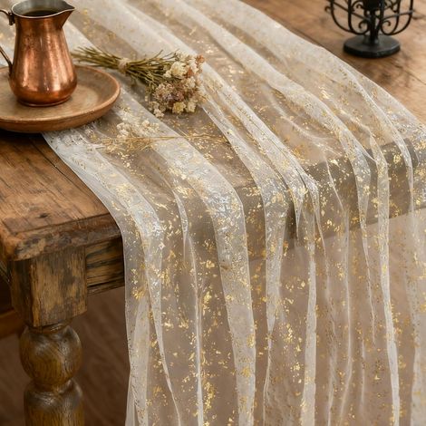 Ccykxa Goldener Tischläufer 70x300cm Tischdekoration Mit Glitzerfolie Geeignet Für Brautpartys Und Weihnachtsfeiern