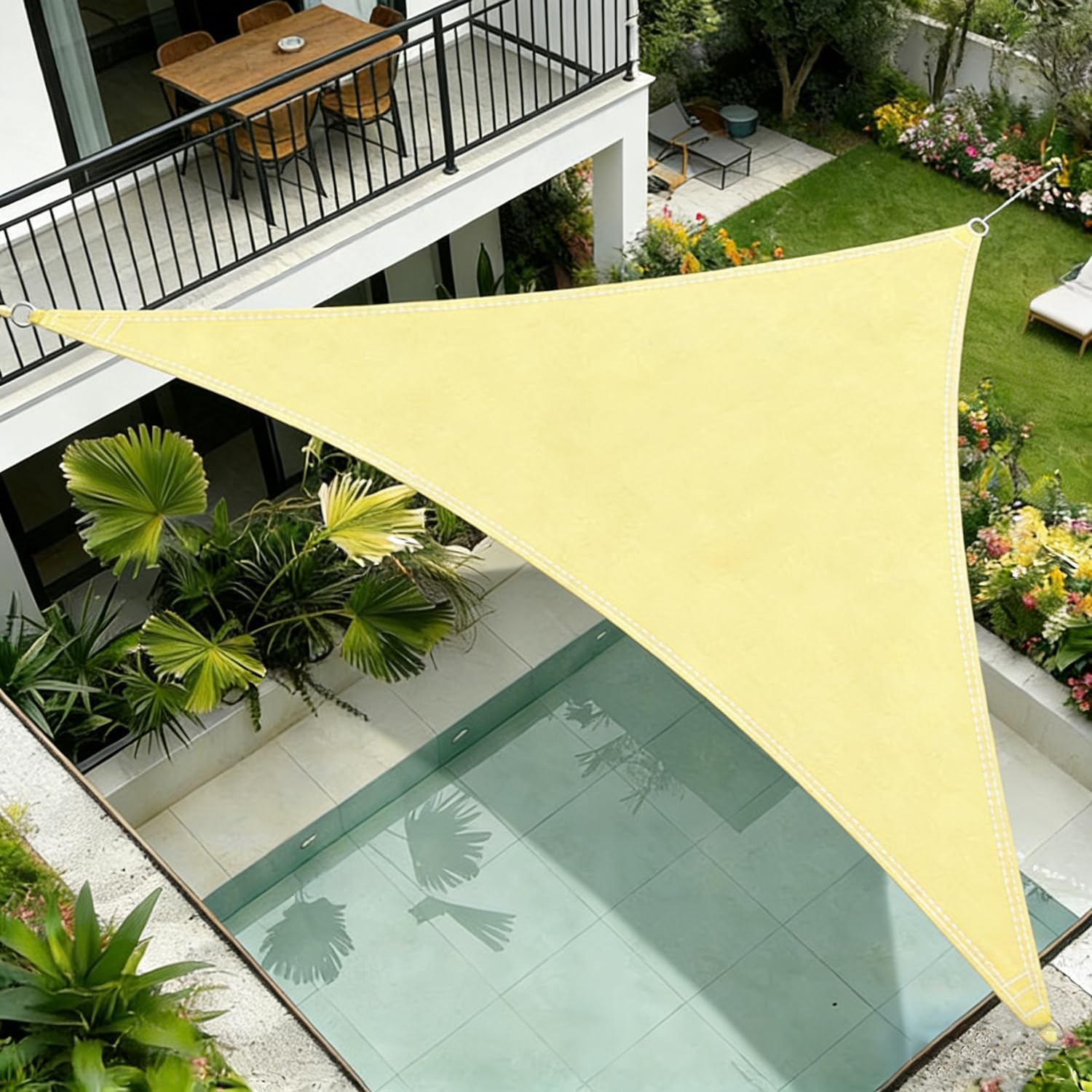 Dreieckige Markise Ccykxa, 2x2x2 M Dreieckiges Sonnensegel, Dreieckiger Sonnenschutz, Dreieckiges Sonnensegel Für Garten, Terrasse, Außenbereich, Camping