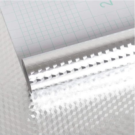 Ccykxa Aluminium-küchentapete 60 Cm X 900 Cm Silberne Tapete Abwaschbare Küchentapete Selbstklebende Wandverkleidung Küchenrückwand