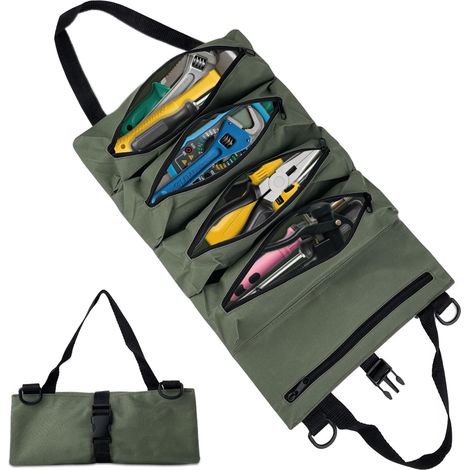 Ccykxa Werkzeugtasche Mit Rollen, Werkzeugtasche Aus Segeltuch Für Schraubenschlüssel, Mehrzweck-werkzeugtasche Mit Rollen Und 5 Reißverschlusstaschen, Für Klempner