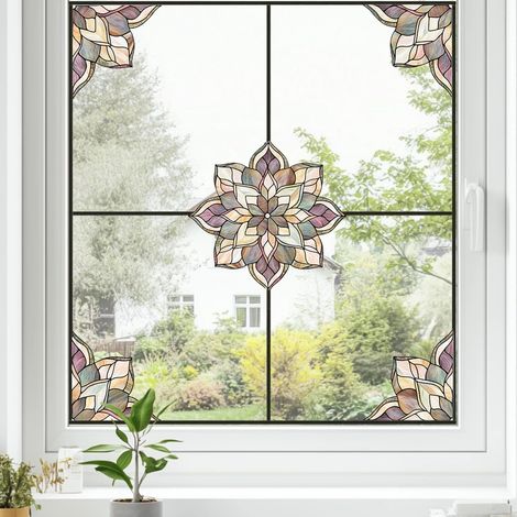 Ccykxafilm Buntglas-fensterfolie 35 X 60 Cm, Farbenfrohe Regenbogen-sichtschutzfolie, Selbsthaftende, Statisch Haftende Fensterfolie Für Zuhause, Badezimmer Und Büro
