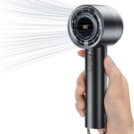 Ccykx Tragbarer Ventilator, 5 Geschwindigkeitsstufen Mit Usb-ladeanschluss, Taschenventilator Mit Led-anzeige Für Windgeschwindigkeit Und Leistungsstufe