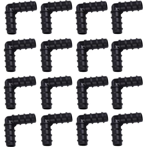 Ccykxa Tropfbewässerungsverbinder, 100 Stück Winkelverbinder Für Bewässerung, 16-mm-tropfbewässerungsanschluss, 90°-winkel-kunststoffschlauchverbinder