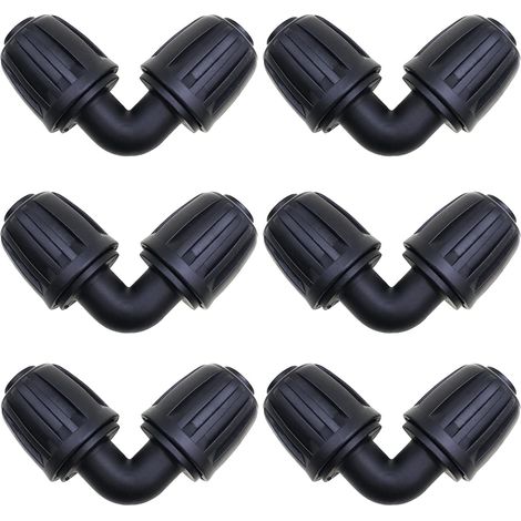 Ccykxa Bewässerungszubehör, 6-teiliges Winkelstück, 16-mm-bewässerungsanschluss, Gartenschlauchverbinder Für Bewässerungsanschlüsse
