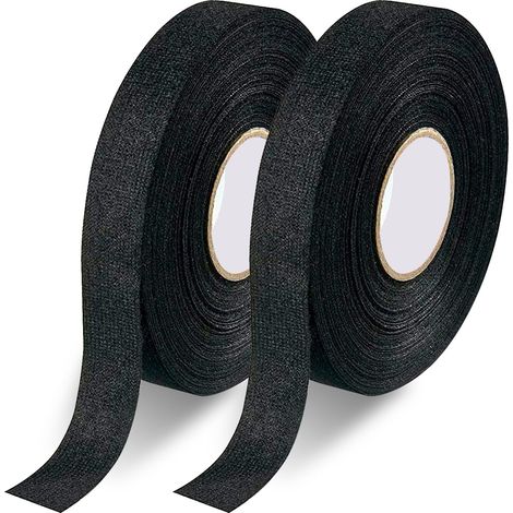 Ccykxar Kfz-kabelband, Vliesklebeband Für Kabelbäume, Vibrationsdämpfung & Isolierung, Hochwertiges Isolierband 15 Mm X 25 M, Schwarz