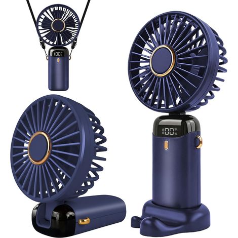 Ccykxa Usb-wiederaufladbarer, Tragbarer Ventilator Mit 5 Geschwindigkeitsstufen, Mini-falt-tischventilator Mit Led-anzeige Für Zuhause Und Büro