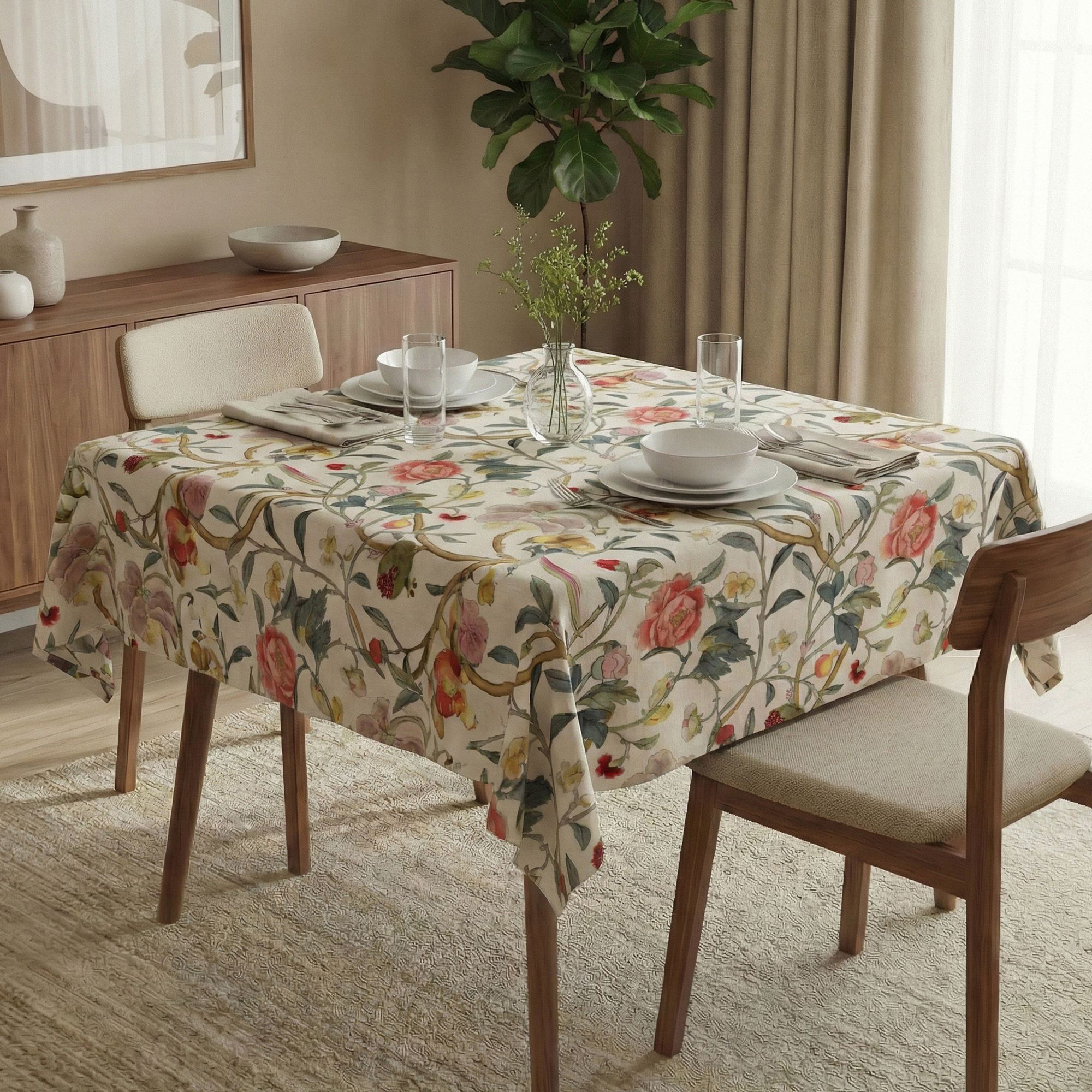 Parelaha Tischdecke, Waschbar Bei 30°, Quadratisch, 150x150 Cm, Mehrfarbig