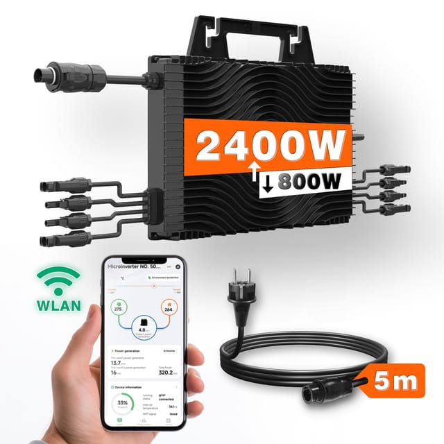 Sossen Micro 2400 Microwechselrichter inkl. 5 m Anschlusskabel 4 MPPT WIFI