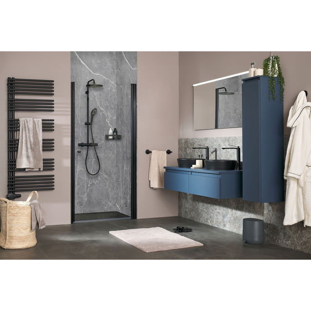 Schöner Wohnen Duschrückwand Seidenweich 100 cm x 255 cm Silber