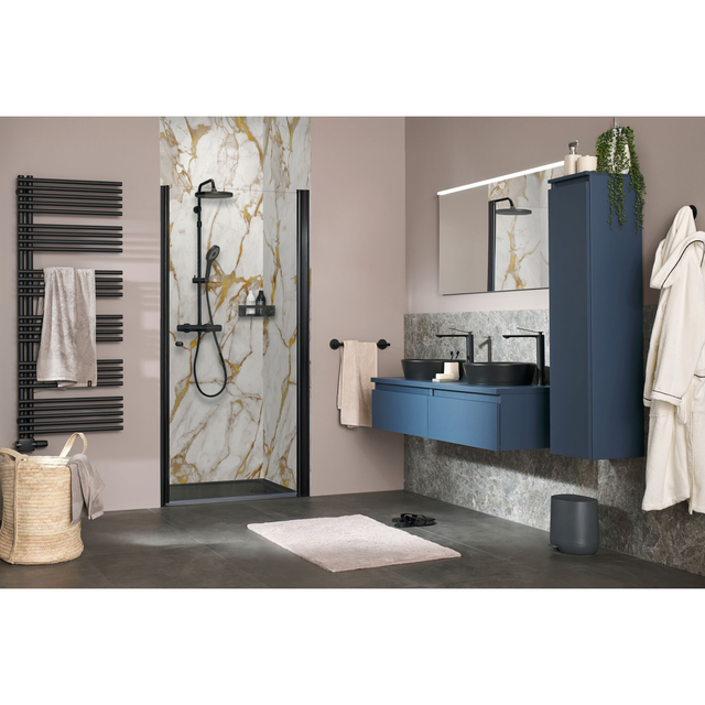 Schöner Wohnen Duschrückwand Seidenweich 100 cm x 255 cm Beige-Gold