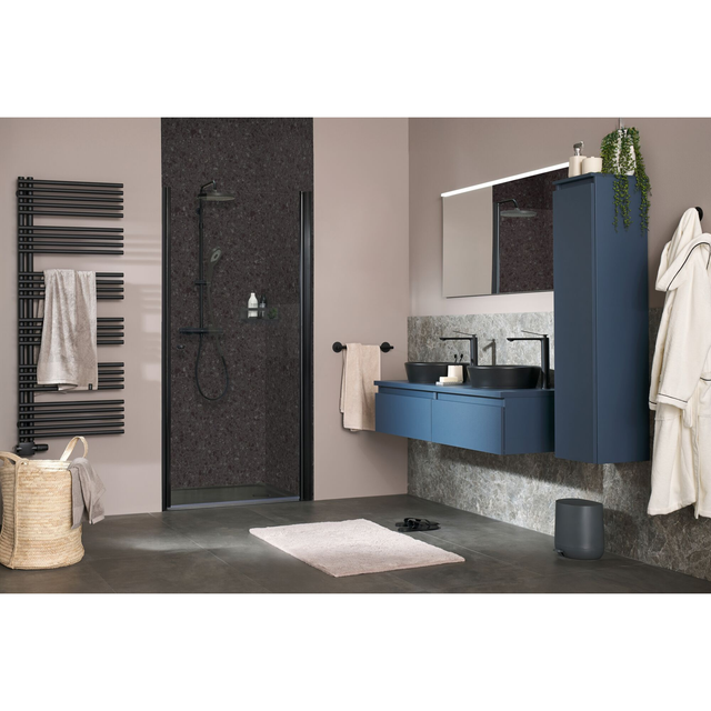 Schöner Wohnen Duschrückwand Seidenweich 100 cm x 255 cm Anthrazit