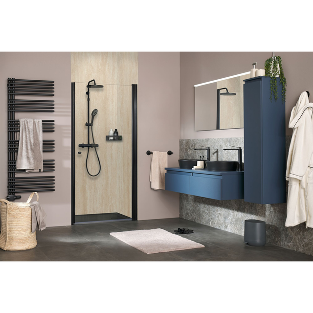 Schöner Wohnen Duschrückwand Seidenweich 100 cm x 255 cm Vanille