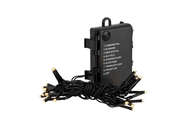 Lex 48er LED Lichterkette Timer 8 Lichteffekte Batteriekette Außen & Innen Warmweiß