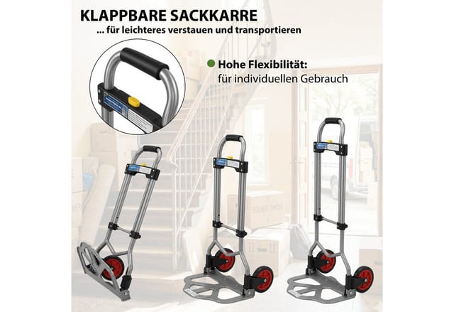 TRUTZHOLM Sackkarre Klappbar Höhenverstellbar 60 kg Traglast