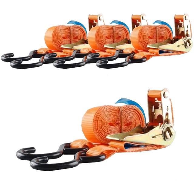 TRUTZHOLM 4x Spanngurt Ratschen 2 Teilig 5m 800kg 0,8t Orange