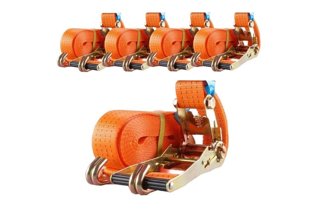 TRUTZHOLM 5x Profi Ratschen Spanngurt 2 Teilig 8m 4t 4000kg TÜV/GS Orange