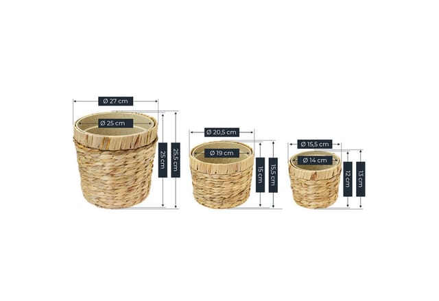 HMF 37280-14CM+19CM+25CM Innovativer Blumentopf Wasserhyazinthe Pflanztopf Rund 3 Größen