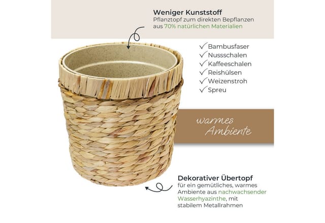 HMF 37280-25CM Innovativer Blumentopf Wasserhyazinthe Pflanztopf Rund 25 cm Durchmesser