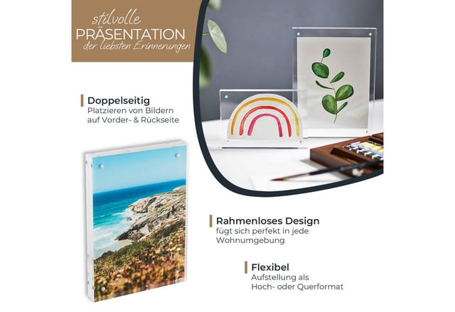 HMF 46972 Magnetischer Bilderrahmen aus Acrylglas 10 x 15 cm Transparent