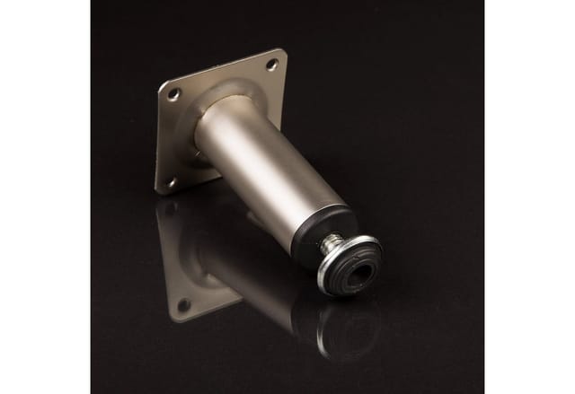SOTECH Möbelfuß Eckig 100 mm mit Höhenverstellung Bis 10 mm Edelstahloptik Matt
