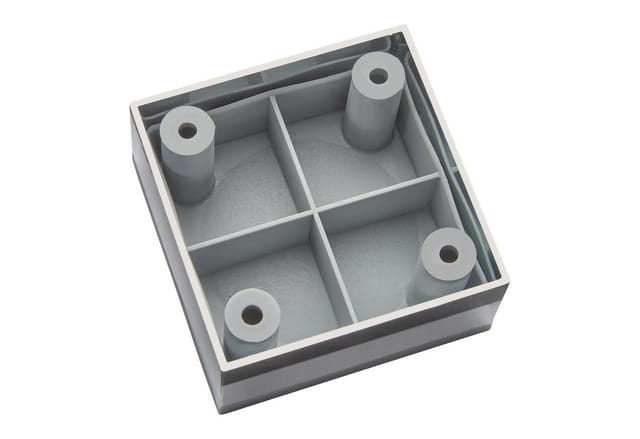 SOTECH 4er Set Möbelfüße MOTEL 65 x 65 mm Höhe 25 mm Chrom Poliert