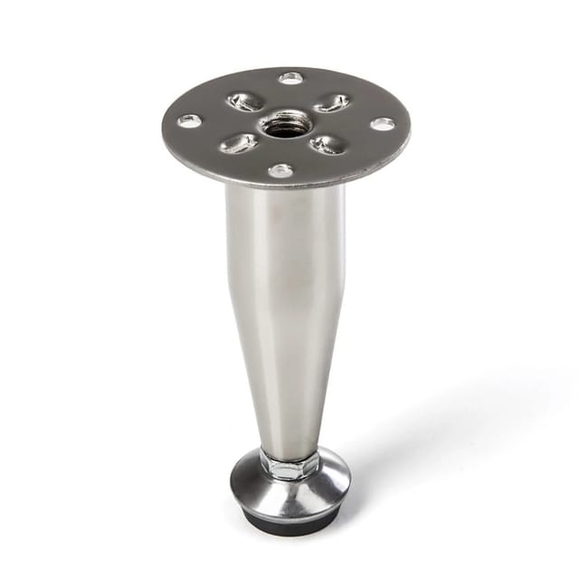 SOTECH Möbelfuß Rund 100 mm mit Höhenverstellung Bis 10 mm Edelstahloptik Matt