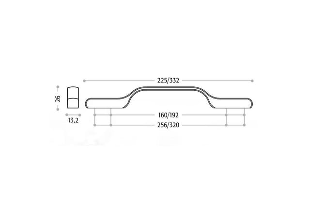 SOTECH Landhausgriff SW46 BA 160 mm 192 mm Altmessingoptik