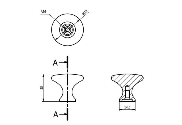 SOTECH Möbelknopf DENISE Ø29 mm Edelstahloptik Dunkel