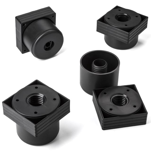 SOTECH Möbelfüße HOTEL Eckig Groß 60 x 60 mm Höhenverstellbar von 45 Bis 55 mm