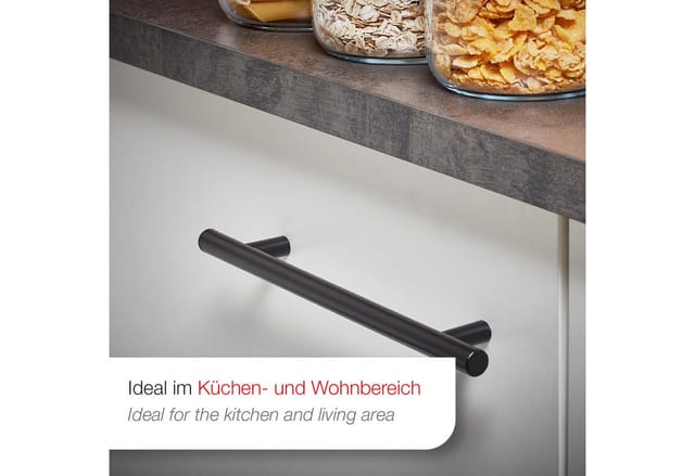 SOTECH Stangengriff G17 BA 64 mm Ø12 mm Edelstahl Schwarz