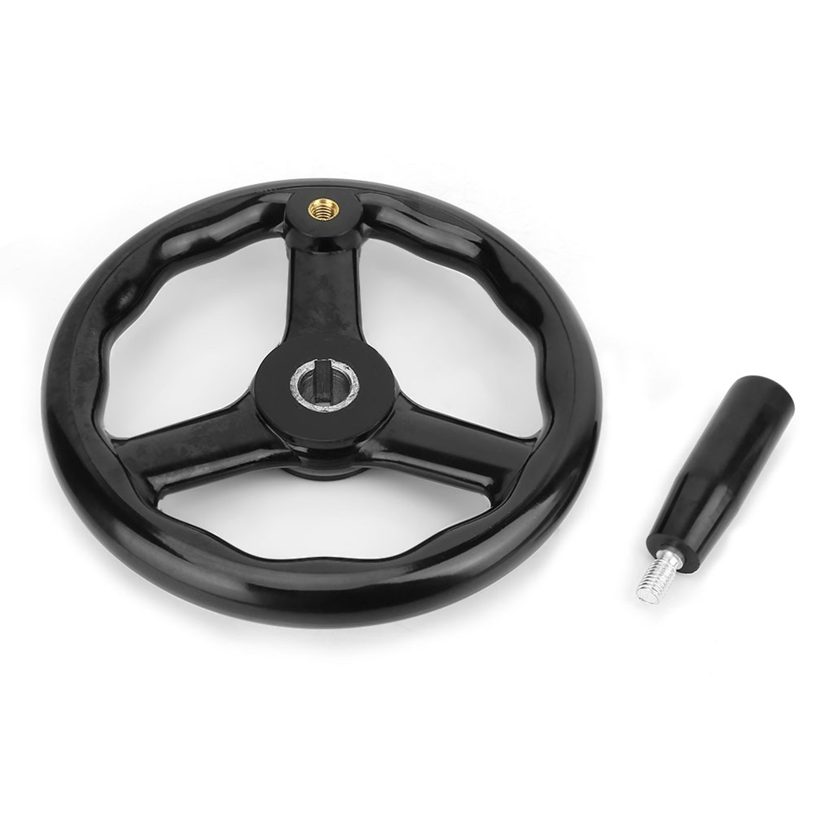 Handrad, 3-speichiges Handrad Aus Technischem Kunststoff 200x18mm Mit Griff Für Werkzeugmaschinen.