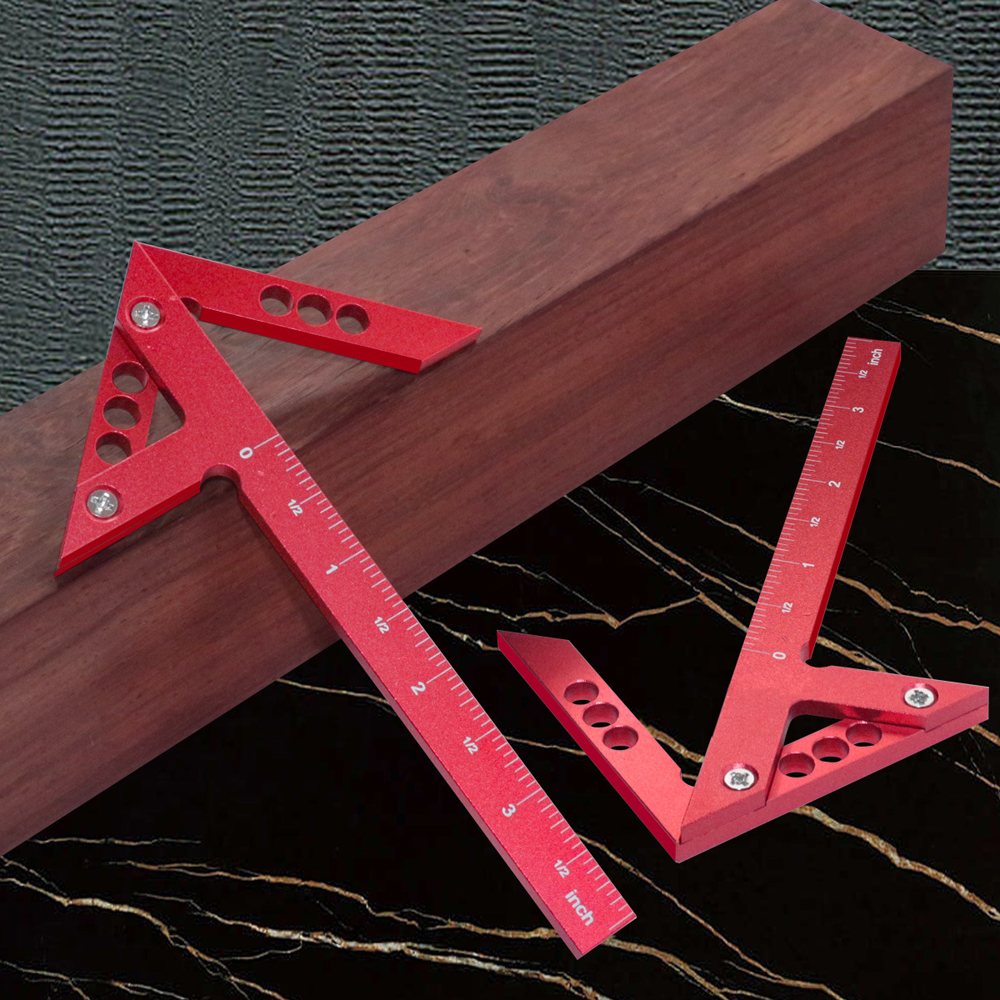 Vertikale Linienmittelmarkierung, 45°-winkelmesser, Zeichenkreis Aus Aluminiumlegierung, Messlineal Für Holzbearbeitung, Schreinerzubehör.