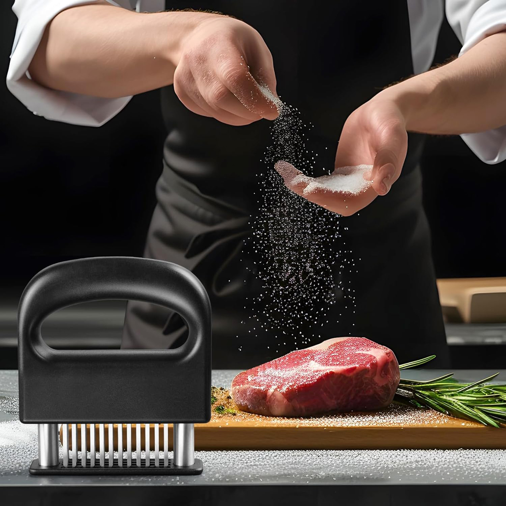 Fleischzartmacher Mit 48 Klingen, Manuelles Gerät Zum Zartmachen Von Geflügel, Fisch, Hähnchen Und Rindfleisch.