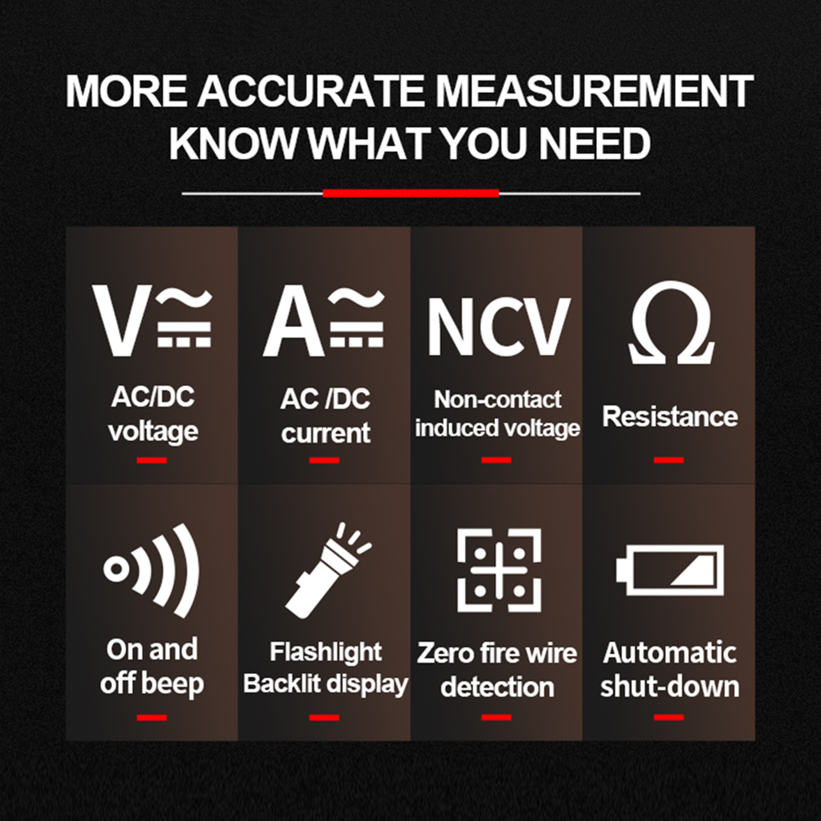 Aneng M107 Smart Digital Multimeter 4000 Count Ncv Universal Meter Portable Multifunctional Tester Voltmeter Amperemeter With Backlight Flashlight Ac/dc Current Voltage And Resistance Measurement Zero