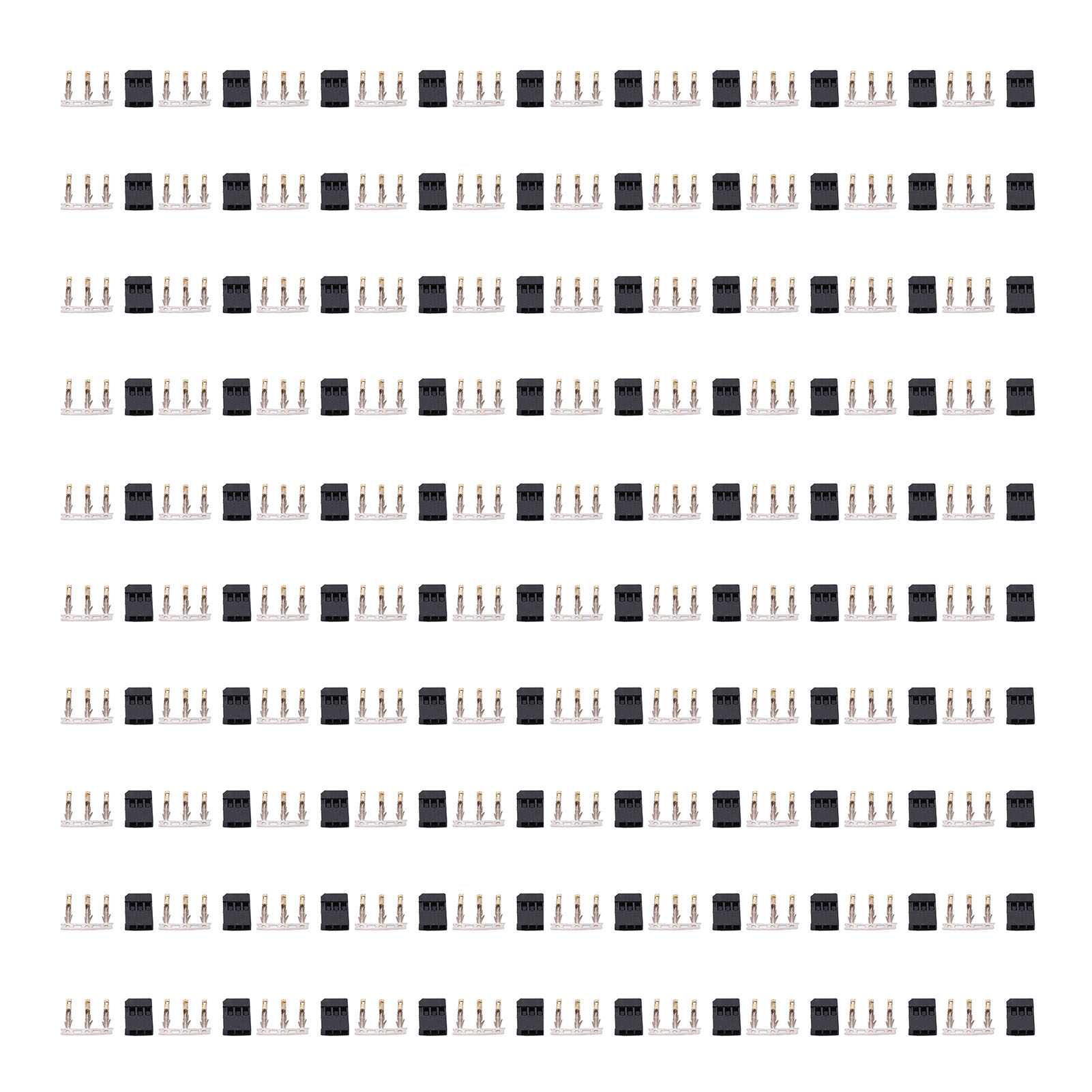 Crimp-anschlussklemmen-set, 3-poliges Weibliches Und Männliches Steckergehäuse, 100 Sets, Kompatibel Mit Jr.