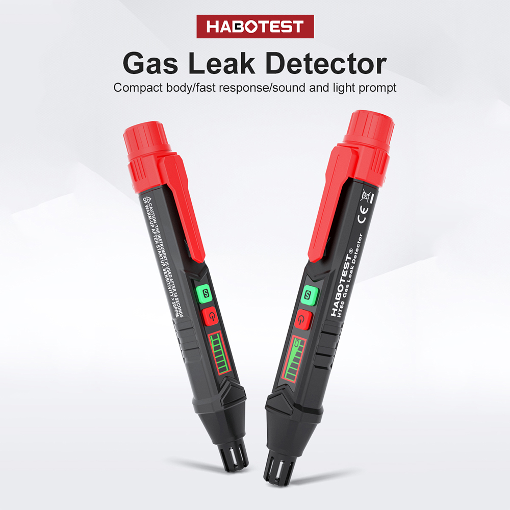Habotest Ht60 Tragbarer Gasleckdetektor Für Brennstoffe Mit Akustischem Und Optischem Alarm, Lcd-bildschirm, Für Erdgas, Methan Und Propan.