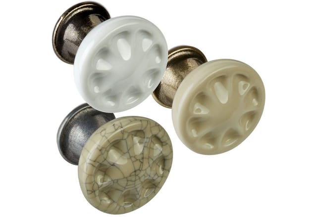 SOTECH Porzellanknopf META Ø33 mm Bronzeoptik Creme
