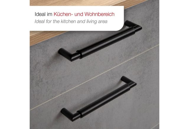 SOTECH Stangengriff Relinggriff E9 BA 128 mm Edelstahl Schwarz Matt