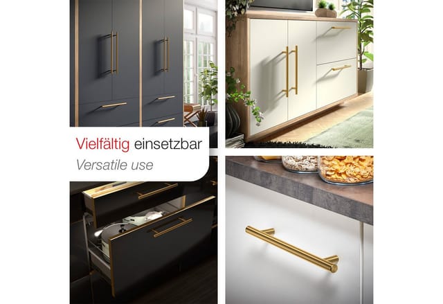 SOTECH Stangengriff G17 BA 64 mm Ø12 mm Edelstahl Goldfarbig Galvanisiert