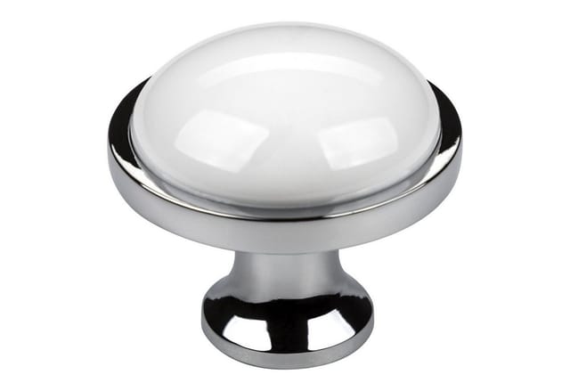 SOTECH Porzellanknopf ANSGAR Ø34 mm Chrom Poliert