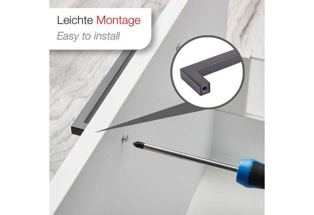 SOTECH Stangengriff E8 BA 96 mm Echt Edelstahl SS201 Schwarz
